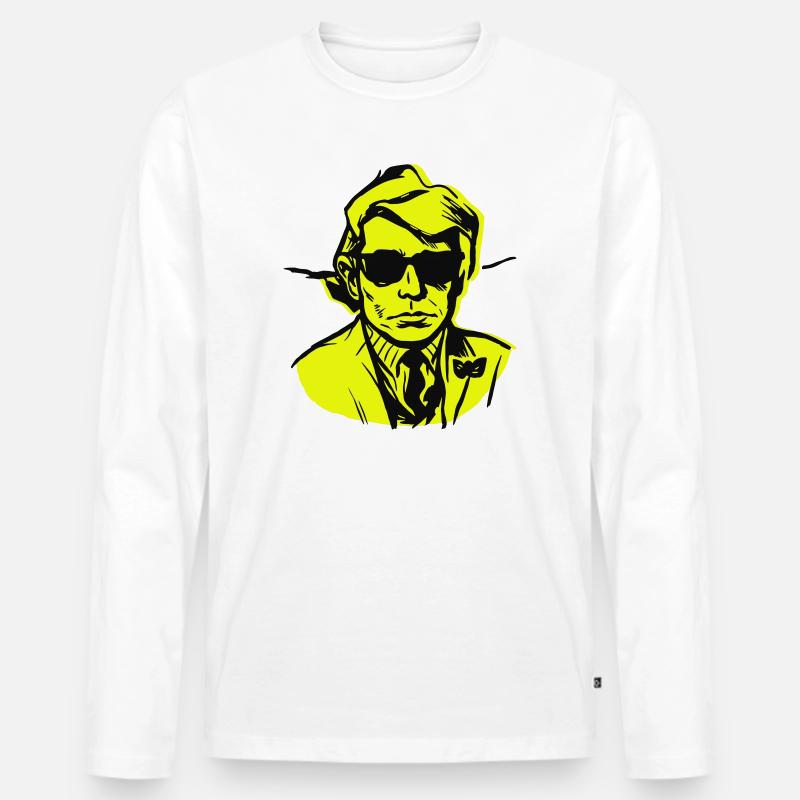 Man Art Illustration - Männer Premium Bio Langarmshirt - Weiß