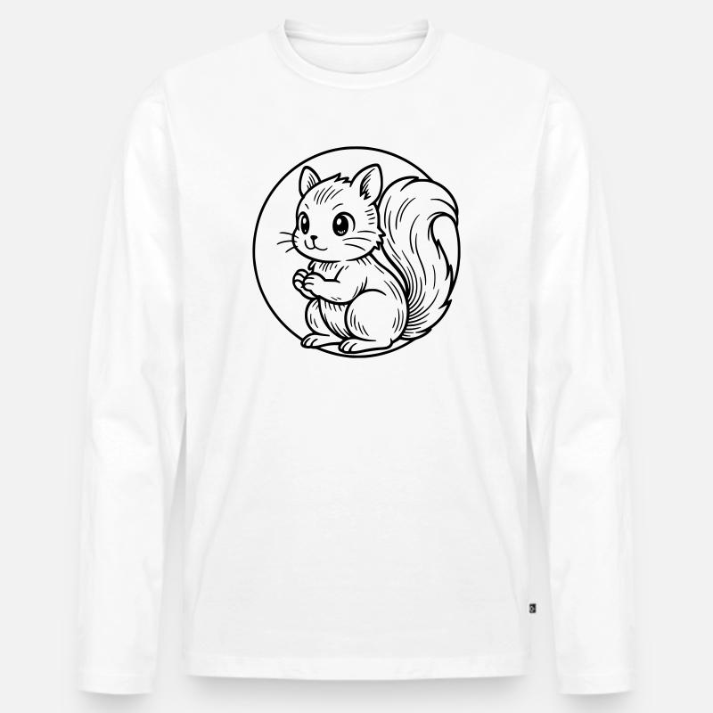 Eichhörnchen - Männer Premium Bio Langarmshirt - Weiß