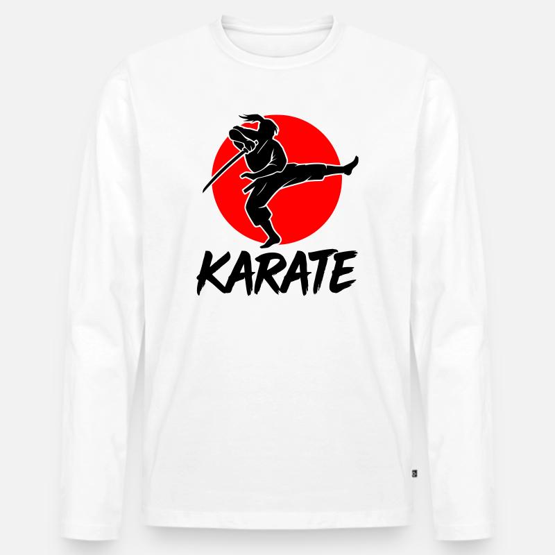 Samurai - Männer Premium Bio Langarmshirt - Weiß