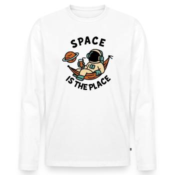 Space Explorer Astronaut Entspannendes Design - Männer Premium Bio Langarmshirt - Weiß - Vorne - Nico (187cm)