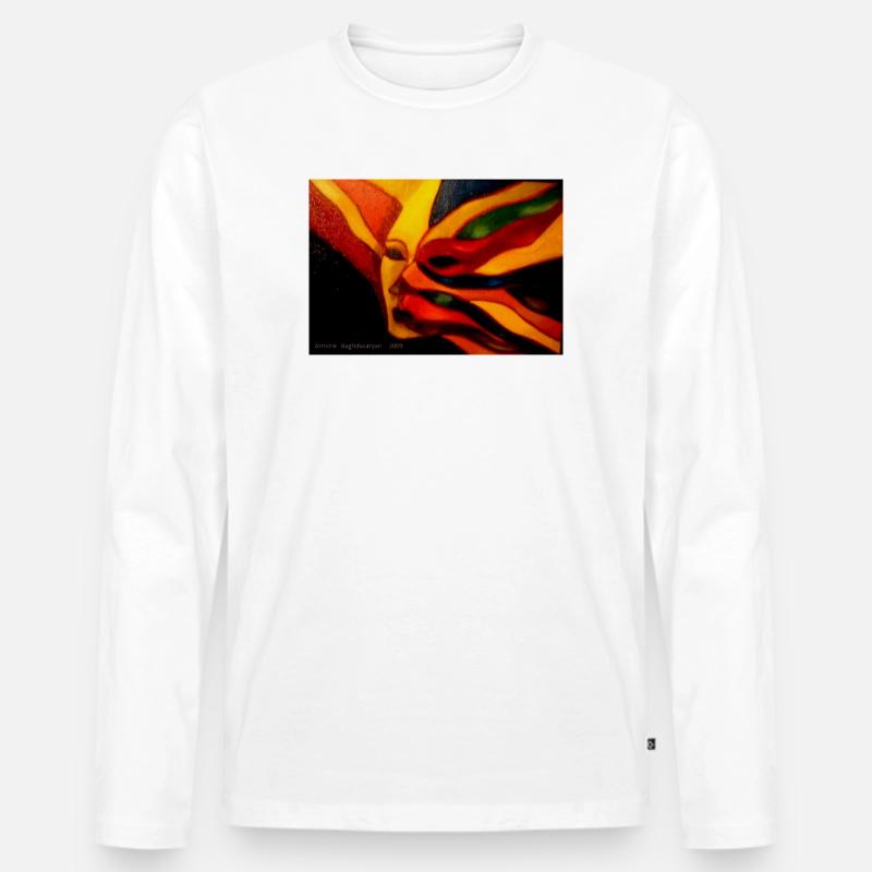 Traum von extravaganten Farben - Männer Premium Bio Langarmshirt - Weiß