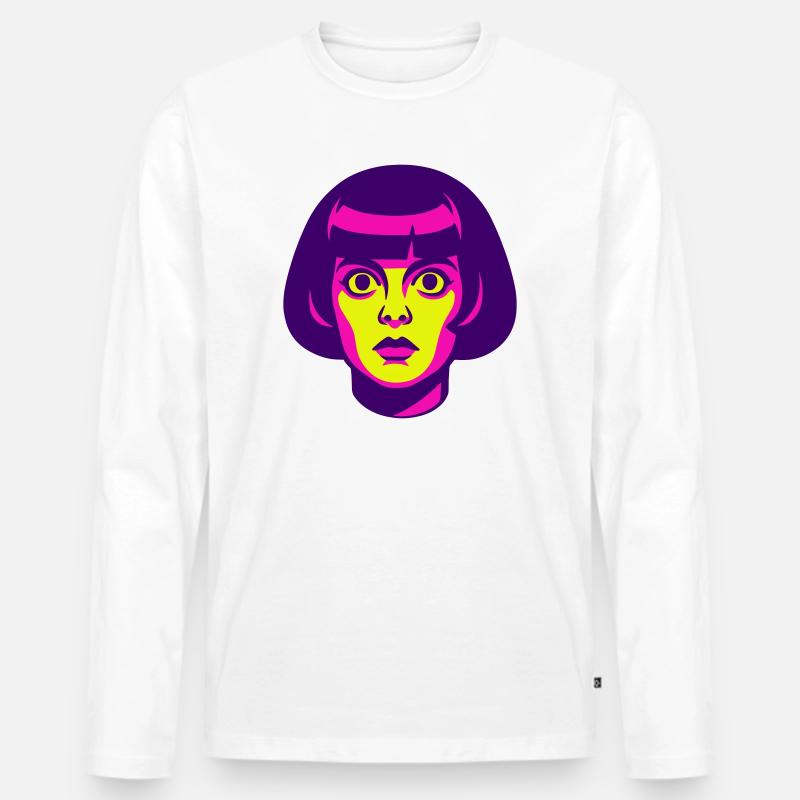 Hypno Beauty 60s - Männer Premium Bio Langarmshirt - Weiß