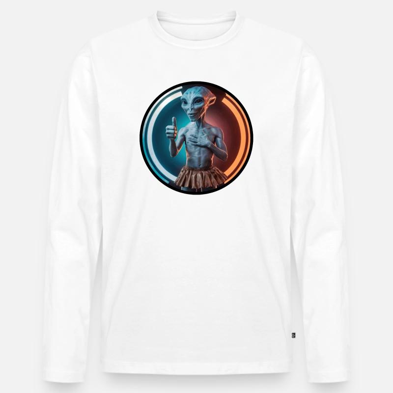 Woke alien - Männer Premium Bio Langarmshirt - Weiß