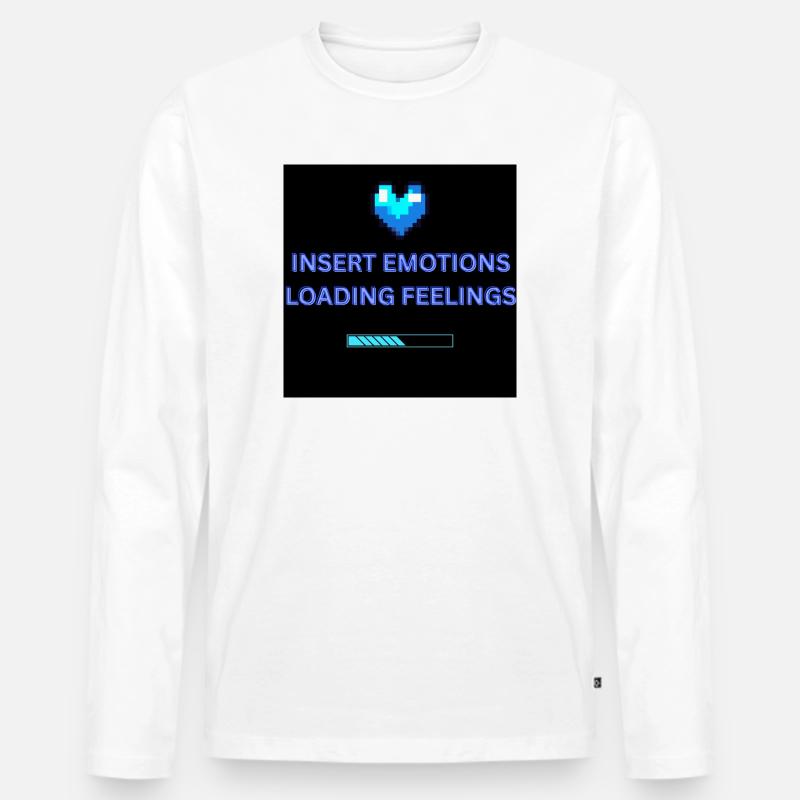 INSERT EMOTIONS LOADING FEELINGS  - Männer Premium Bio Langarmshirt - Weiß