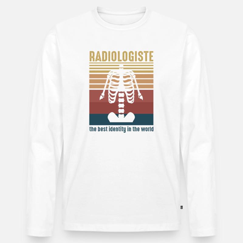 Retro Anatomie Radiologe Skelett - Männer Premium Bio Langarmshirt - Weiß