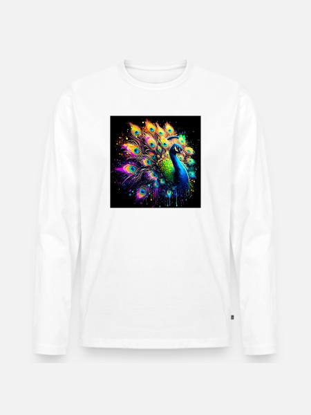 paon - T-shirt manches longues Premium bio Homme - blanc