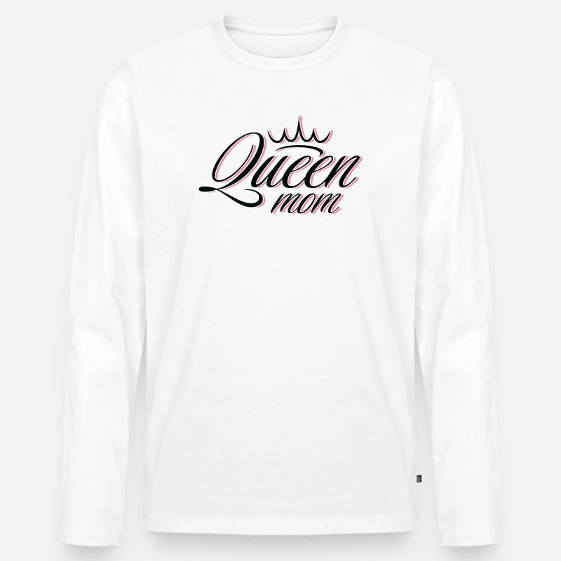 Mutter der Pink and Gold Queen - Männer Premium Bio Langarmshirt - Weiß