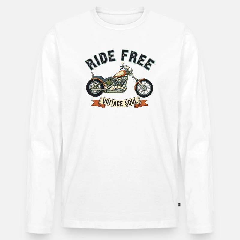 Ride free - Männer Premium Bio Langarmshirt - Weiß
