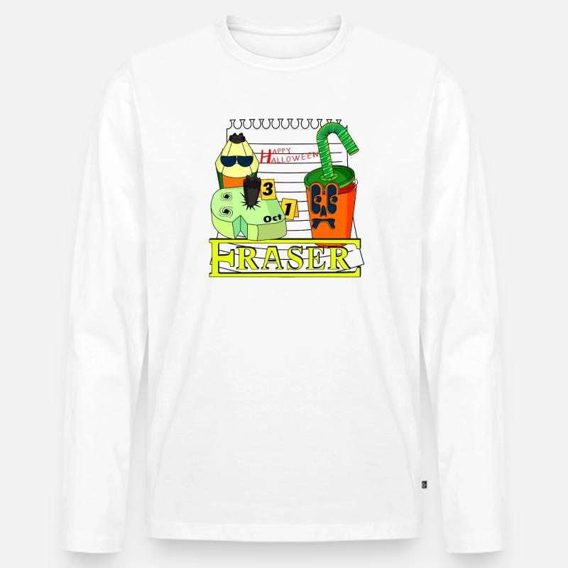RADIERGUMMI - Männer Premium Bio Langarmshirt - Weiß