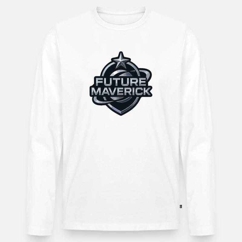 Future Maverick – Chrome Emblem - Männer Premium Bio Langarmshirt - Weiß