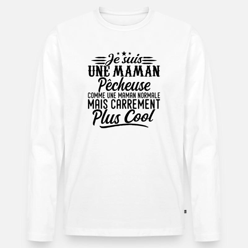 Fischer-Mutter: normal, aber cooler - Männer Premium Bio Langarmshirt - Weiß