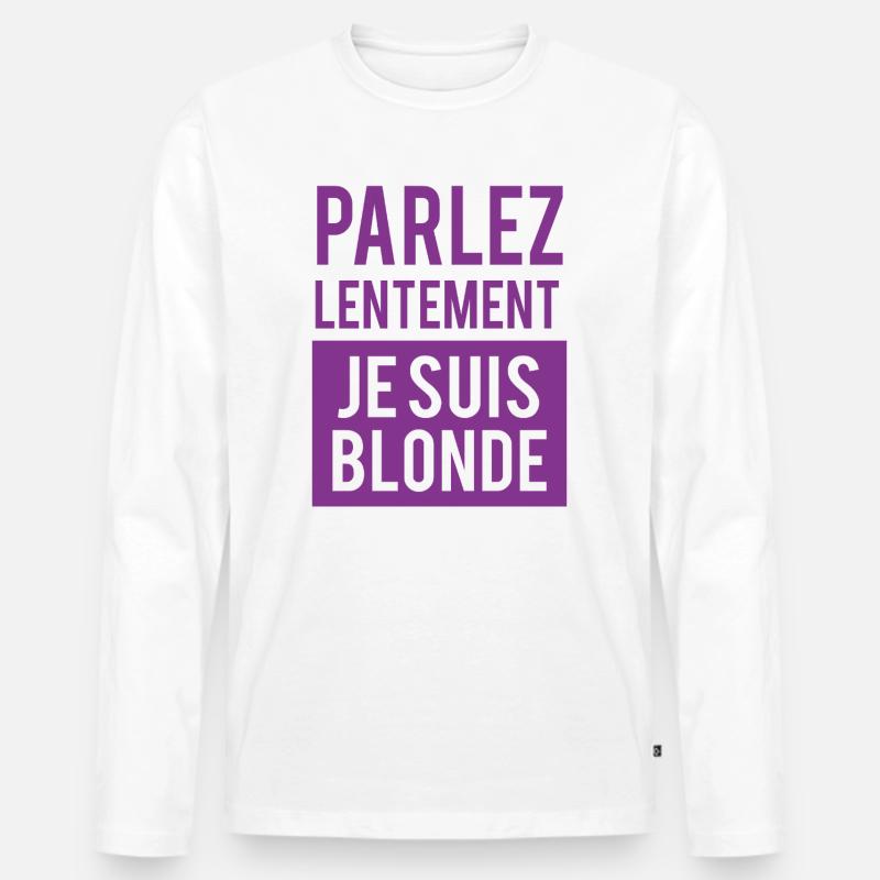 Glaubensbotschaft in moderner Typografie - Männer Premium Bio Langarmshirt - Weiß