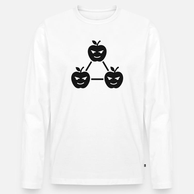 Apfelverschwoerung - Männer Premium Bio Langarmshirt - Weiß