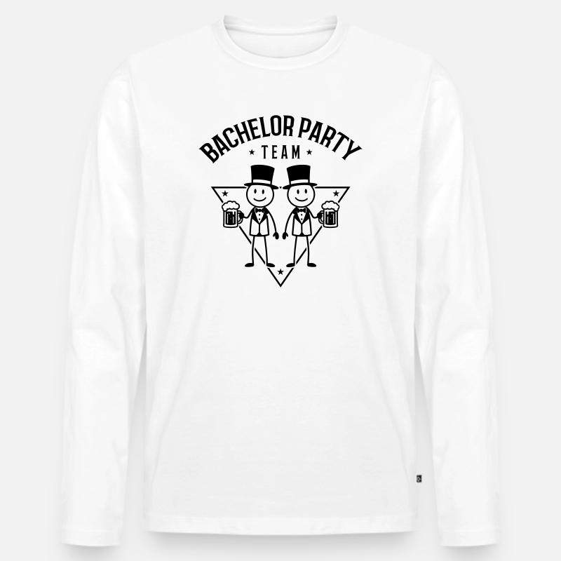 Bachelor Party Team Junggeselle - Männer Premium Bio Langarmshirt - Weiß