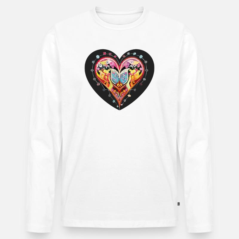 Herz_2 - Männer Premium Bio Langarmshirt - Weiß