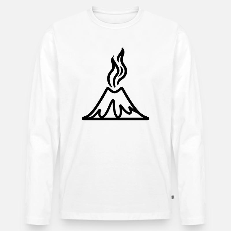 Vulkan - Männer Premium Bio Langarmshirt - Weiß