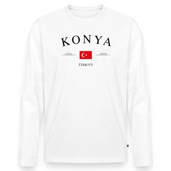 Konya Türkei – Urlaub Souvenir & Geschenk - Männer Premium Bio Langarmshirt - Weiß - Vorne - Nico (187cm)