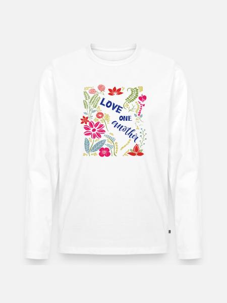 Love One Another - Men's Premium Organic Long Sleeve Shirt - white