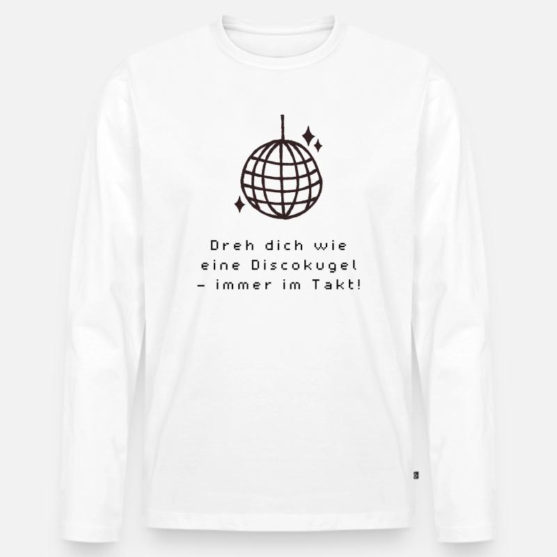 Disco_Kugel - Männer Premium Bio Langarmshirt - Weiß