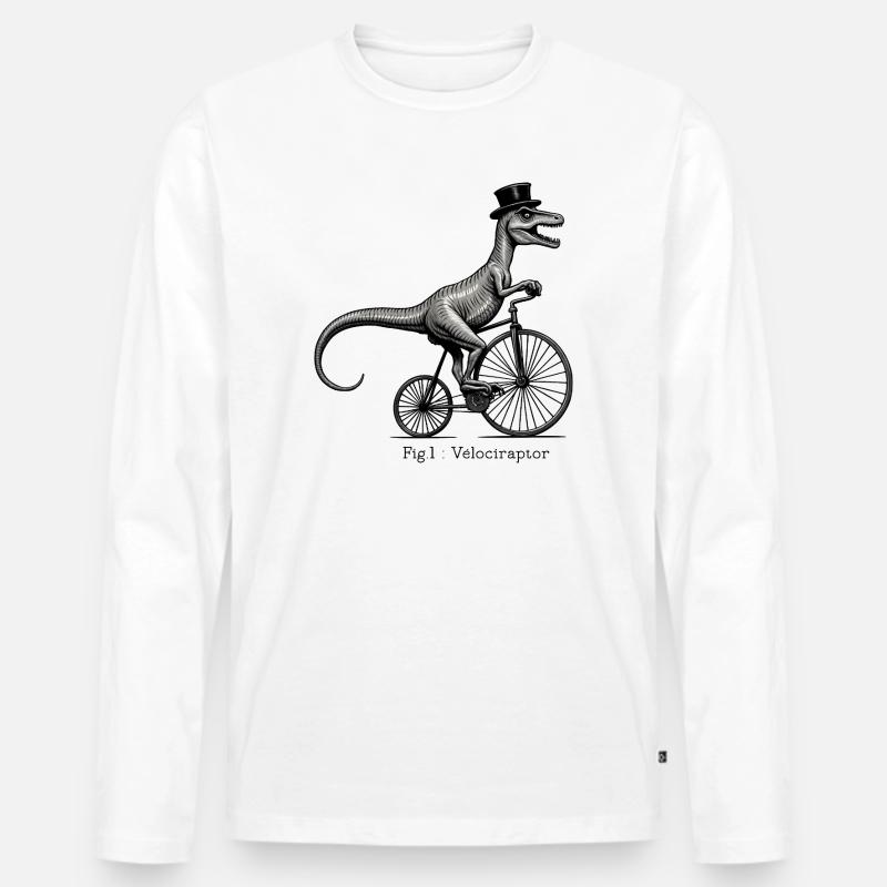 Velociraptor - Men's Premium Organic Long Sleeve Shirt - white