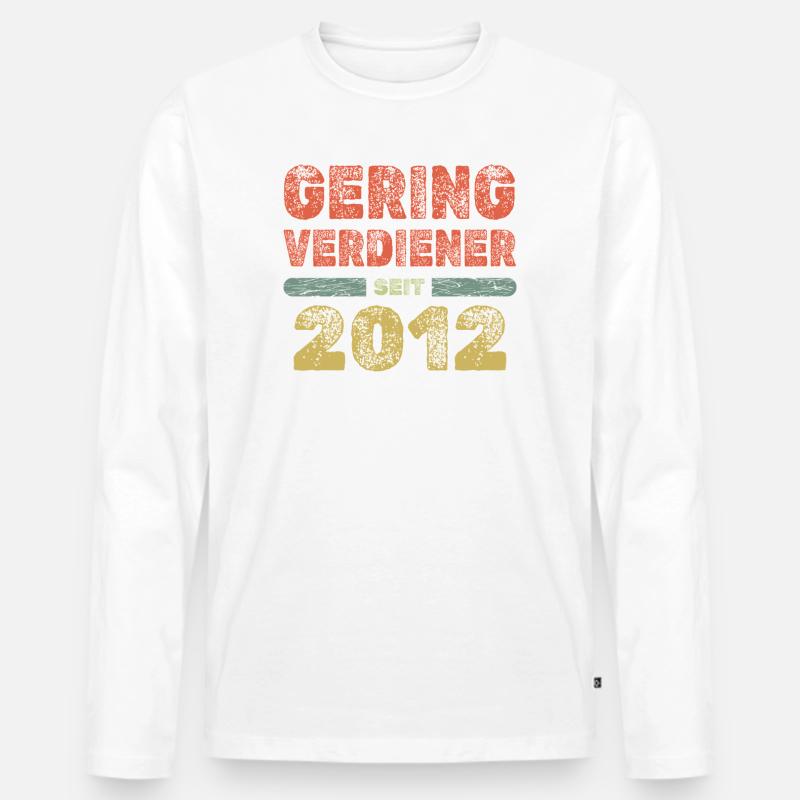 2012 - Männer Premium Bio Langarmshirt - Weiß