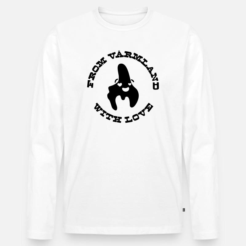 Mit Liebe aus Värmland - Männer Premium Bio Langarmshirt - Weiß