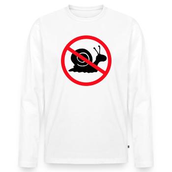 Snail Prohibited Sign Zone against no notice - Men's Premium Organic Long Sleeve Shirt - white - Front - Nico (187cm)