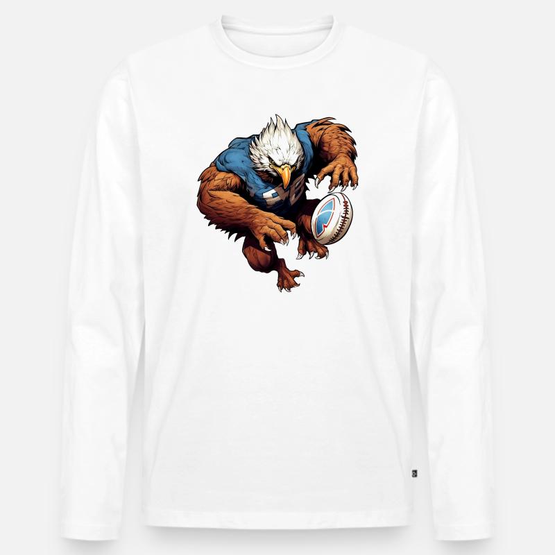 Eagle Rugby - Men's Premium Organic Long Sleeve Shirt - white