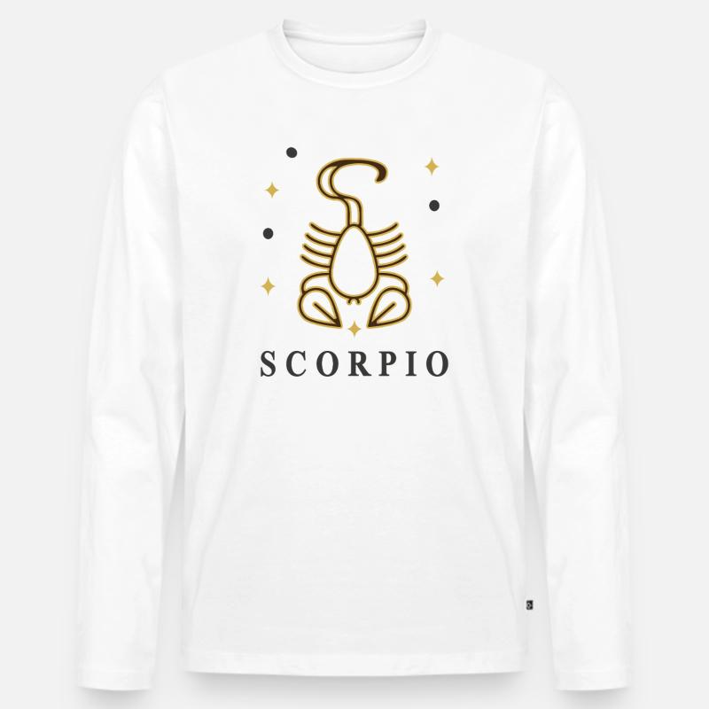 Sternzeichen Skorpion mit den Sternen - Männer Premium Bio Langarmshirt - Weiß