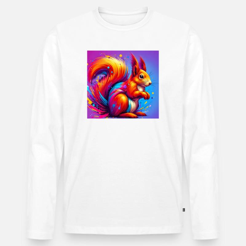 Eichhörnchen - Männer Premium Bio Langarmshirt - Weiß