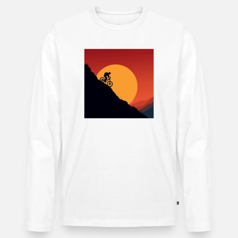 MTB Flow – Leben auf zwei Rädern - Männer Premium Bio Langarmshirt - Weiß