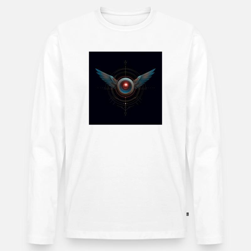 Futuristisches Winged Emblem – Techno Vision - Männer Premium Bio Langarmshirt - Weiß