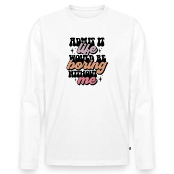 Expression classique dans des tons pastel - T-shirt manches longues Premium bio Homme - blanc - Devant - Nico (187cm)