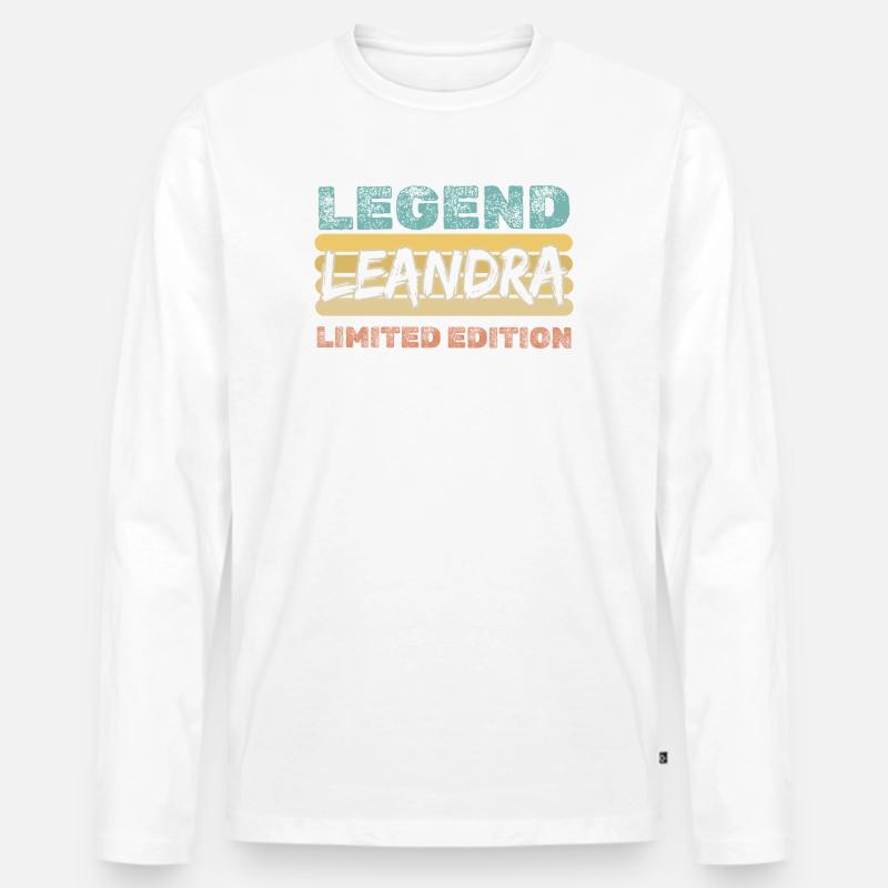 Leandra - Männer Premium Bio Langarmshirt - Weiß