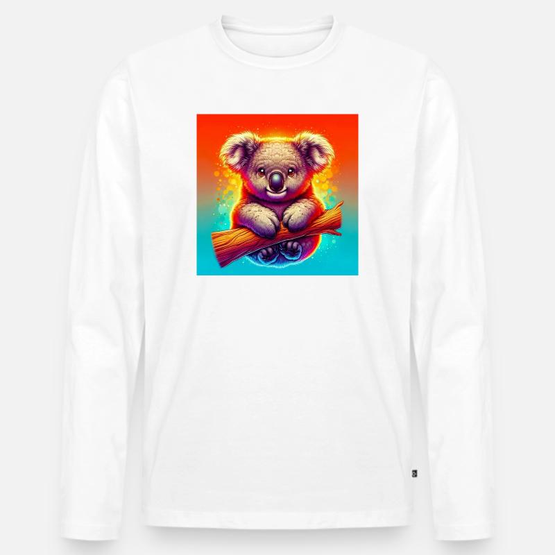Koala - Männer Premium Bio Langarmshirt - Weiß