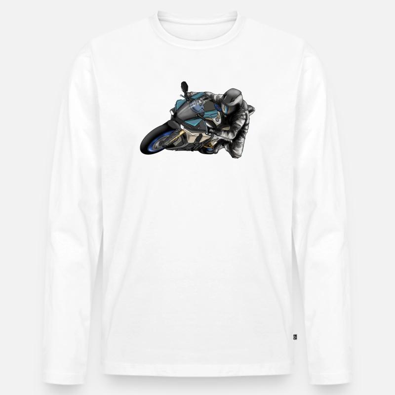 Adrenalin Motorrad Racing Design - Männer Premium Bio Langarmshirt - Weiß