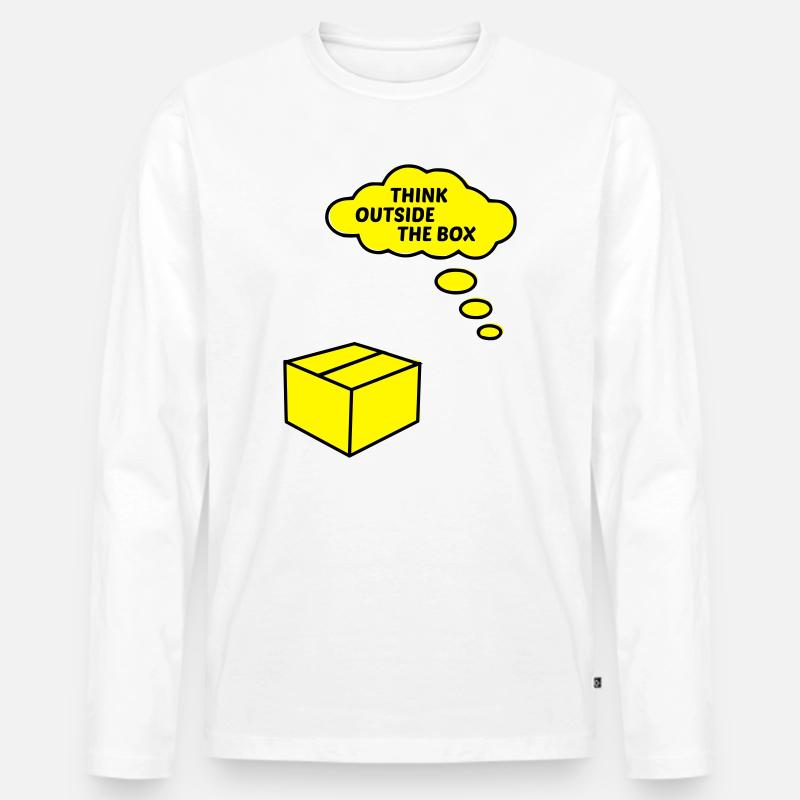 Outside The Box - Männer Premium Bio Langarmshirt - Weiß