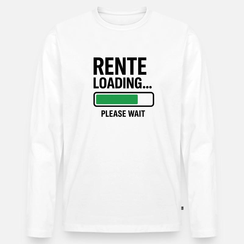 Rente Loading please wait - Männer Premium Bio Langarmshirt - Weiß