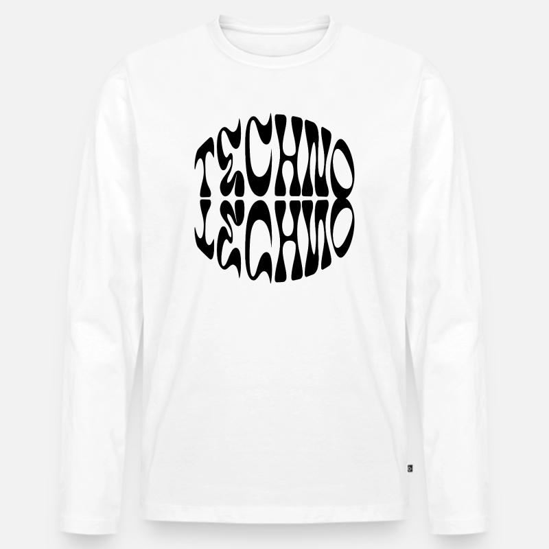 Techno Liquid Logo-Design - Männer Premium Bio Langarmshirt - Weiß