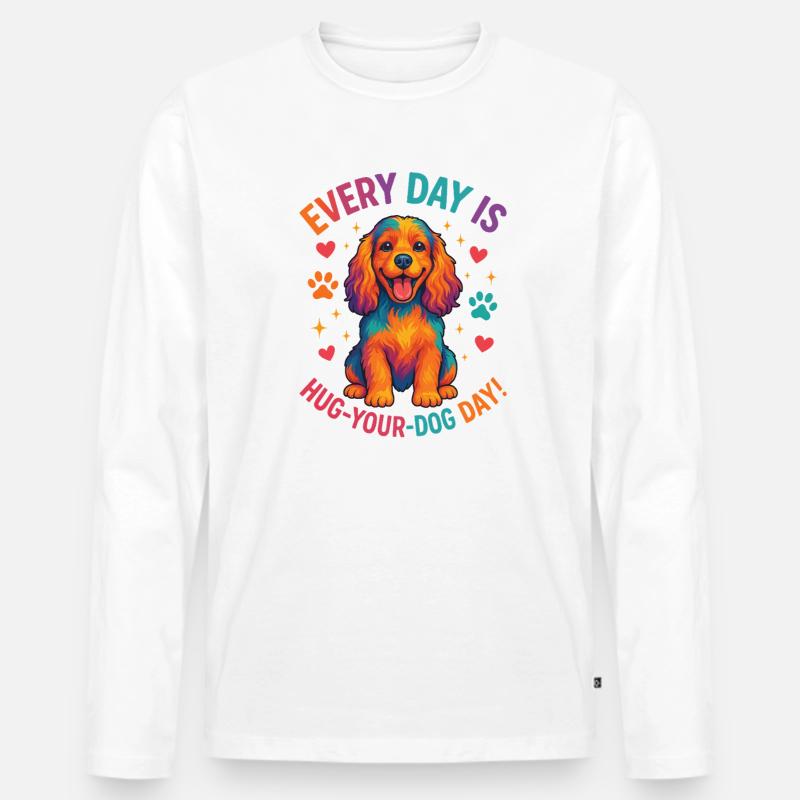 Cocker Spaniel - Männer Premium Bio Langarmshirt - Weiß