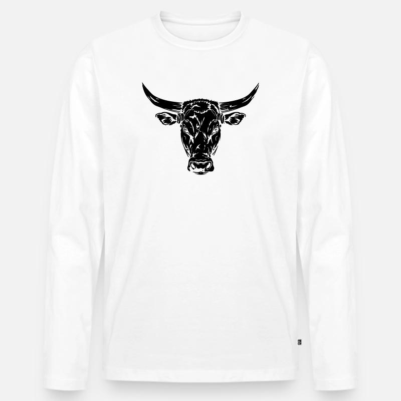 Bull - Men's Premium Organic Long Sleeve Shirt - white