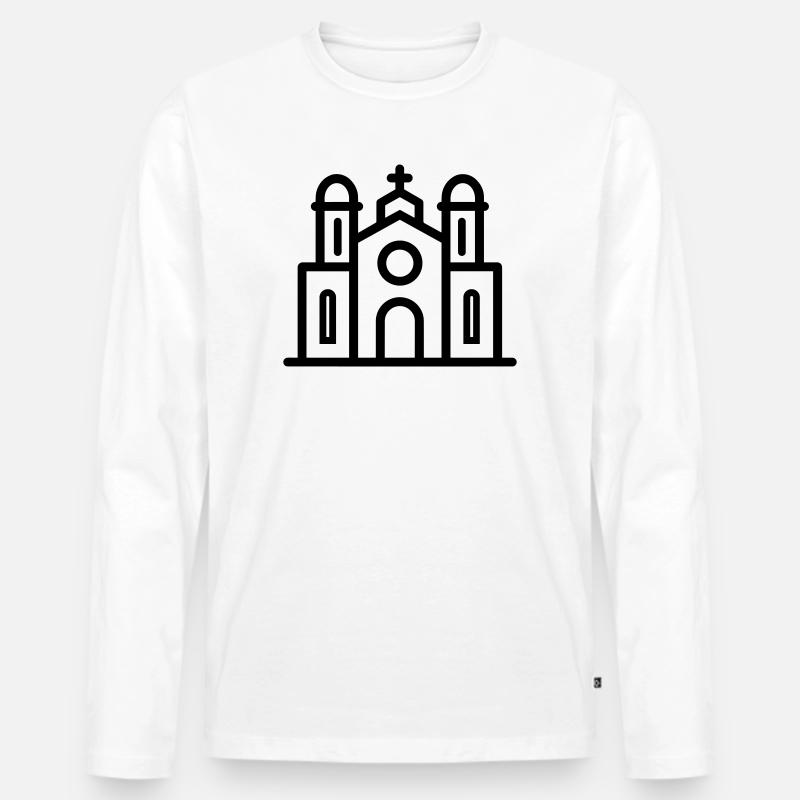 Kathedrale - Männer Premium Bio Langarmshirt - Weiß