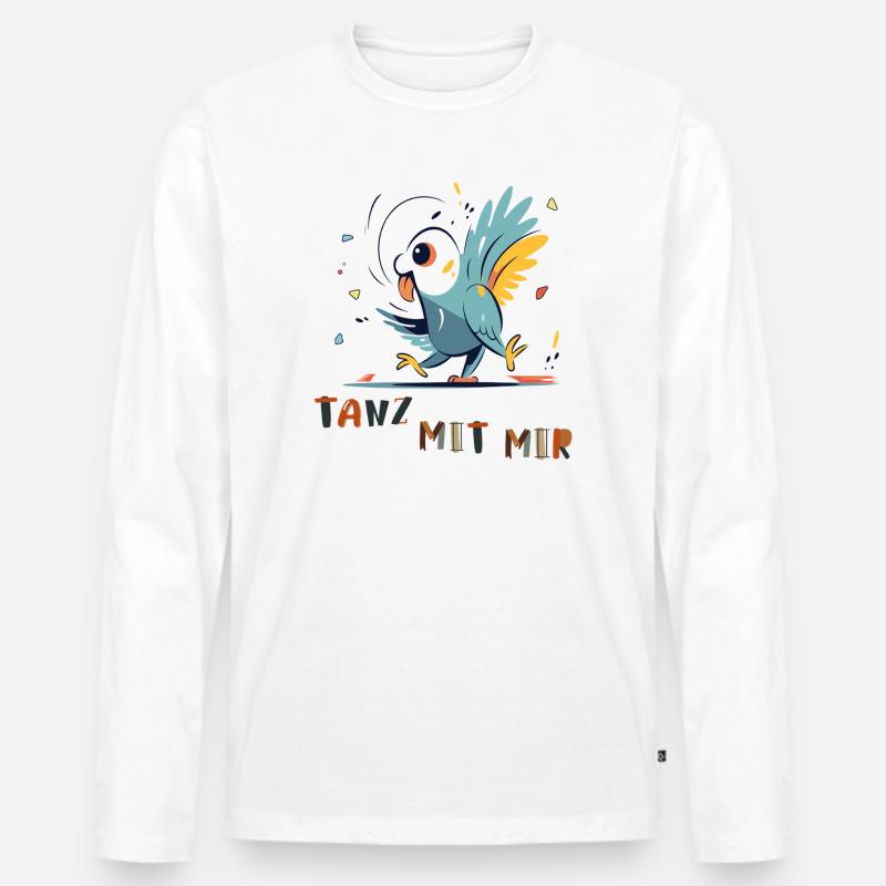  Papagei möchte Tanzen - Männer Premium Bio Langarmshirt - Weiß