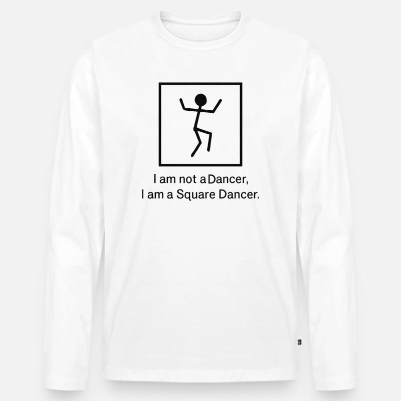Ich bin ein Square Dancer - Männer Premium Bio Langarmshirt - Weiß