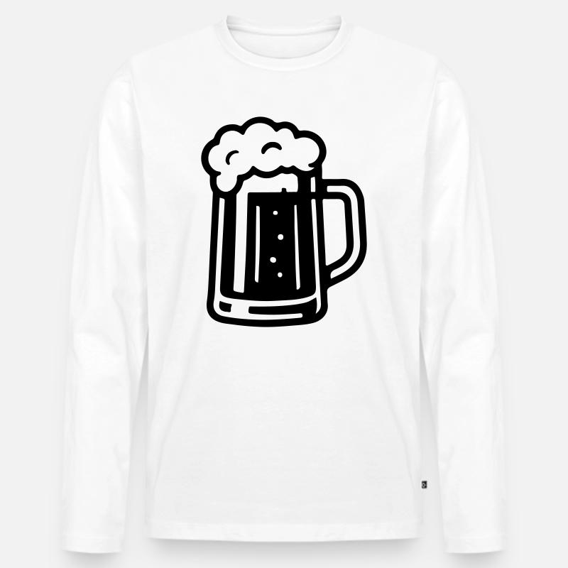 Bier Symbol Bierkrug - Männer Premium Bio Langarmshirt - Weiß