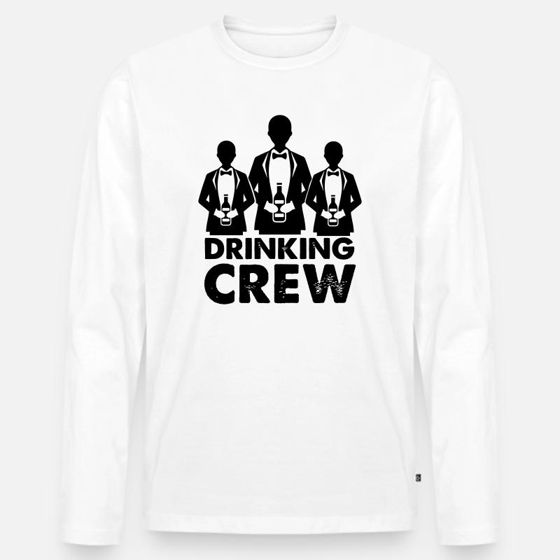 drinking_crew_01 - Männer Premium Bio Langarmshirt - Weiß