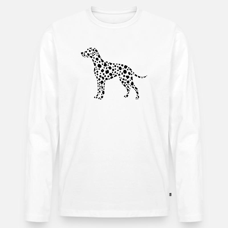 Conception de points de silhouette dalmate - T-shirt manches longues Premium bio Homme - blanc