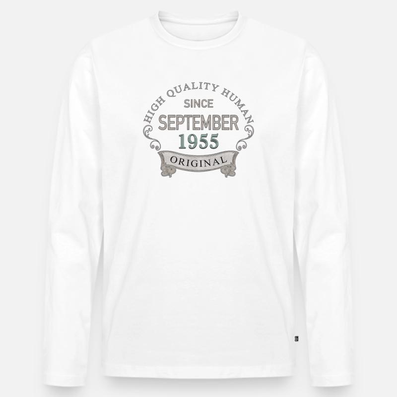 Seit_September_1955 - Männer Premium Bio Langarmshirt - Weiß