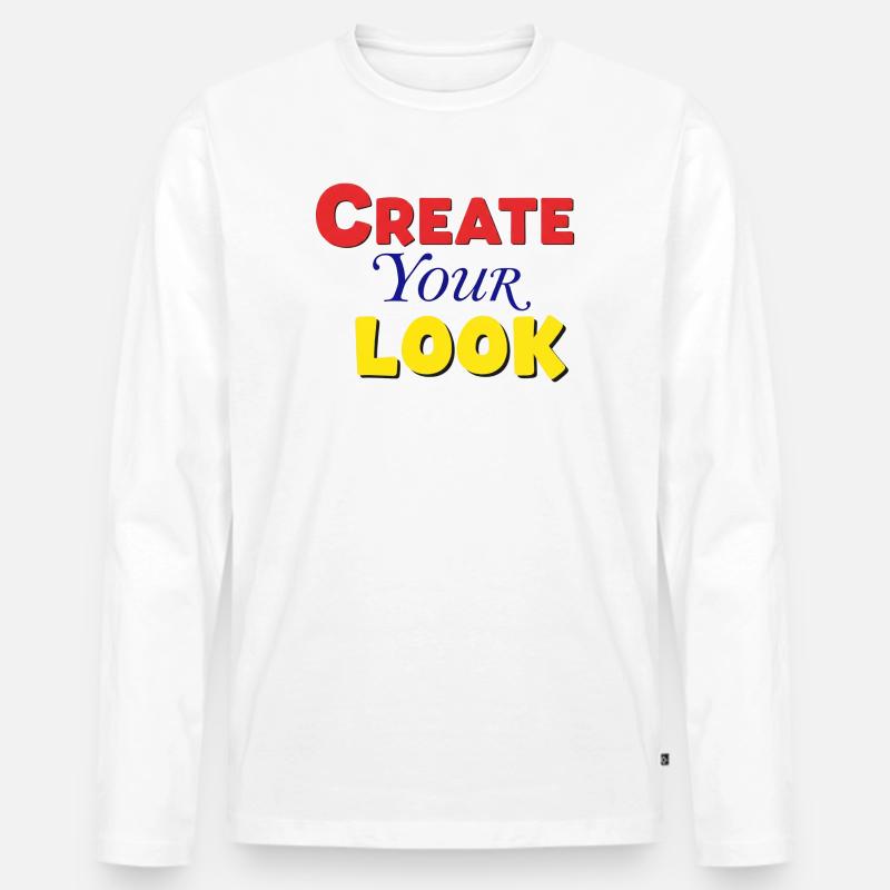 Lebendiges, farbenfrohes, kreatives Textdesign - Männer Premium Bio Langarmshirt - Weiß