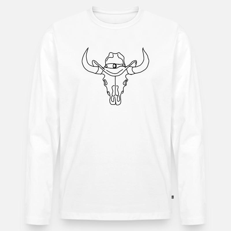 Bulle - Männer Premium Bio Langarmshirt - Weiß